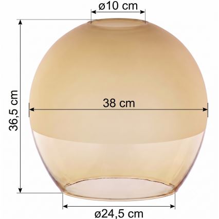 Náhradní sklo k lustru KULA E27 pr. 38 cm kouřová béžová