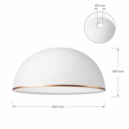 Náhradní sklo k lustru RETRO, ANTICO E27 pr. 30 cm bílá/bronzová