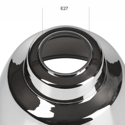Náhradní sklo k lustru MARIO E27 pr. 16 cm lesklý chrom