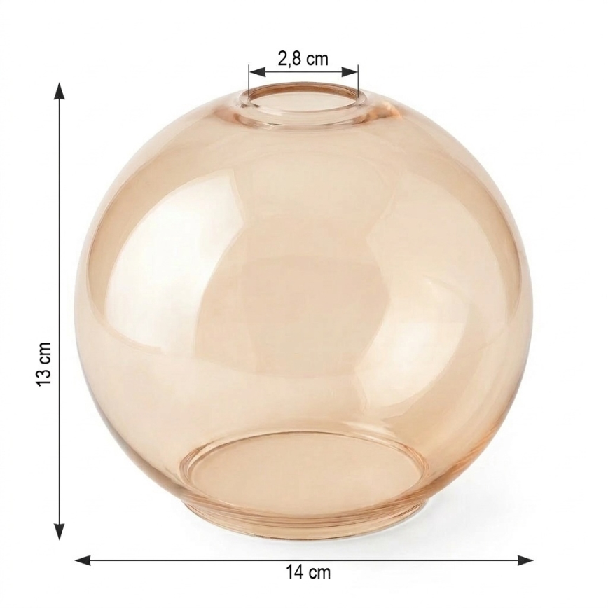 Náhradní sklo POBO pr. 14 cm kouřová béžová