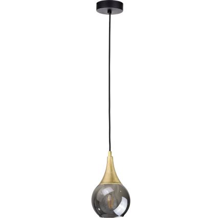 Náhradní sklo k lustru LACRIMA SMOKY E27 pr. 15 cm černá kouřová