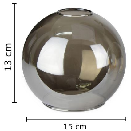 Náhradní sklo k lustru LACRIMA SMOKY E27 pr. 15 cm černá kouřová