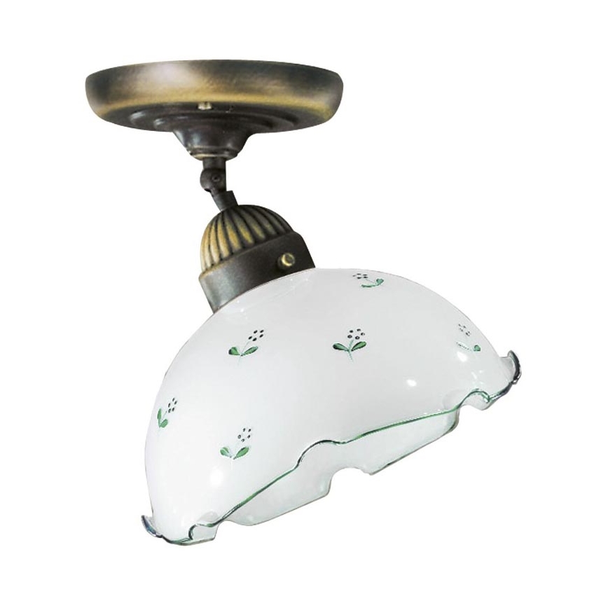 Náhradní sklo univerzální NONNA E27 pr. 20 cm bílá/zelená