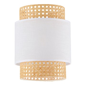 Náhradní stínidlo ke stolní lampě a lustru BOHO E27 pr. 20 cm ratan/bílá