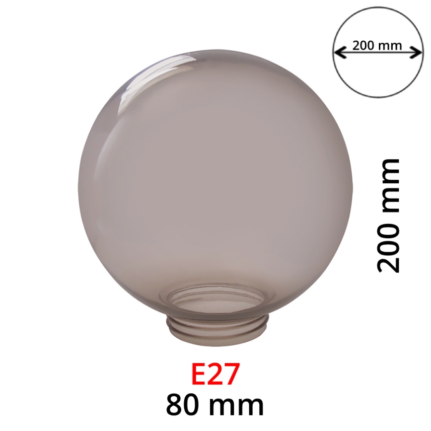 Náhradní stínidlo k nástěnnému svítidlu kouřové pro svítidla E27 pr. 20 cm