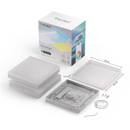 Nanoleaf - SADA 3x LED RGBW Stmívatelné stropní svítidlo SKYLIGHT 1xLED/18W/230V + 2xLED/16W/230V 2700-6500K Wi-Fi