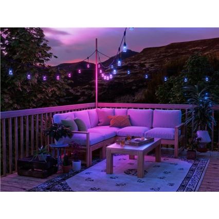 Nanoleaf - Rozšiřovací sada LED RGBWIC Stmívatelný venkovní řetěz GIRLANDA 20xLED 15m 2700-6500K Wi-Fi IP65