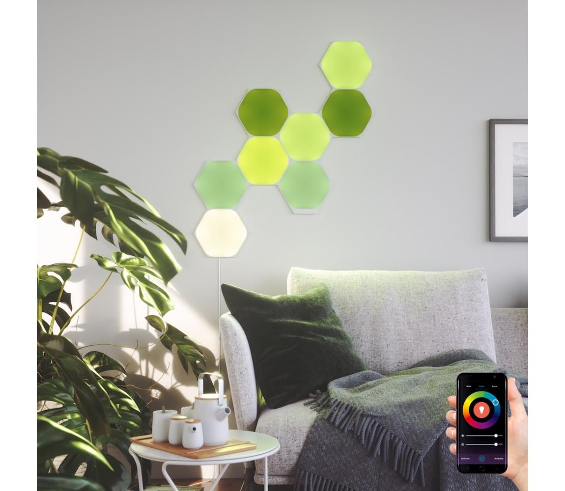 Nanoleaf Nanoleaf NL42-0002HX-9PK- SADA 9x LED RGB Stmívatelný panel HEXAGON LED/2W/230V NL0017