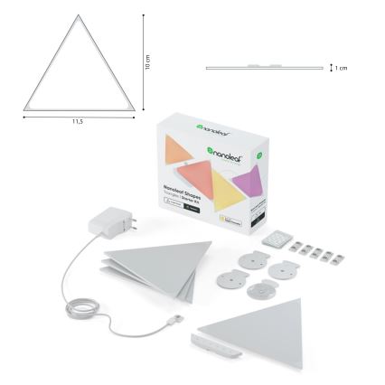 Nanoleaf - Rozšiřovací SADA 10x LED RGB Stmívatelný panel TRIANGLES LED/0,5W/230V Wi-Fi