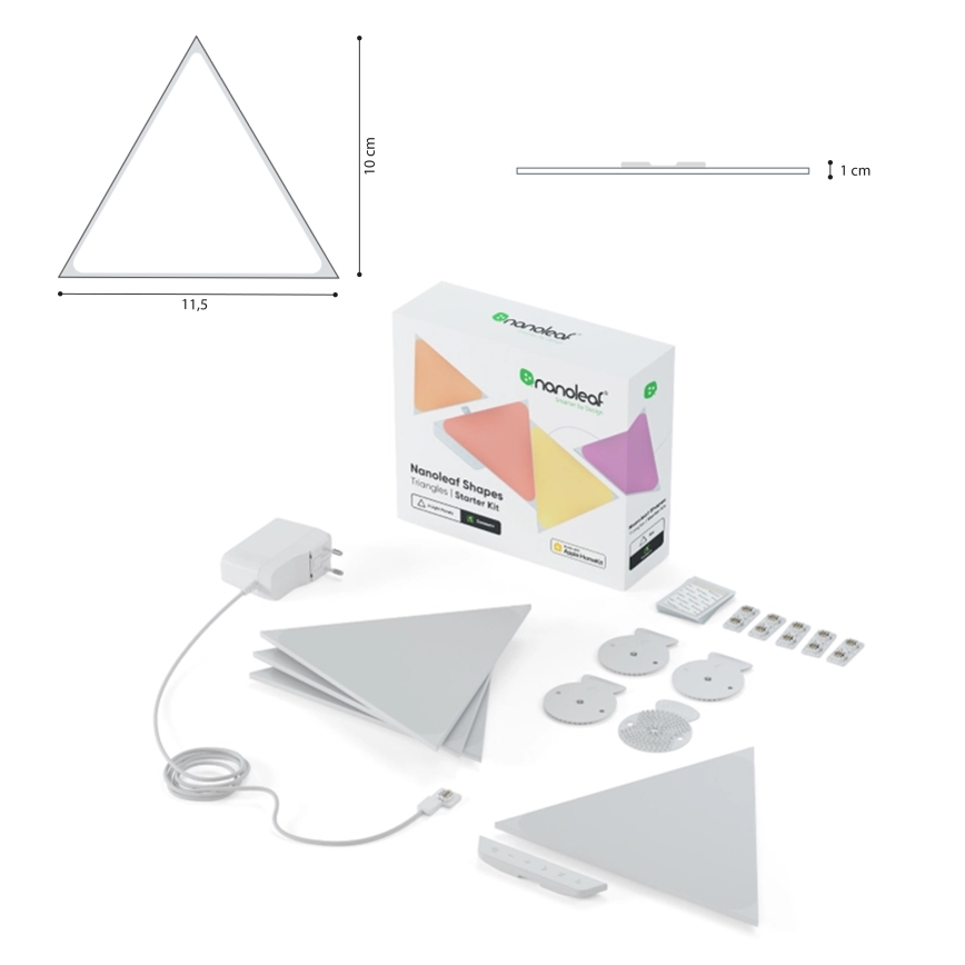 Nanoleaf - Rozšiřovací SADA 10x LED RGB Stmívatelný panel TRIANGLES LED/0,5W/230V Wi-Fi