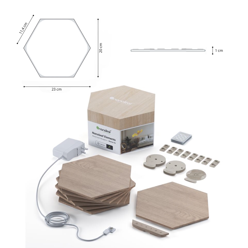 Nanoleaf - SADA 7x LED Stmívatelný panel HEXAGONS LED/2W/230V Wi-Fi