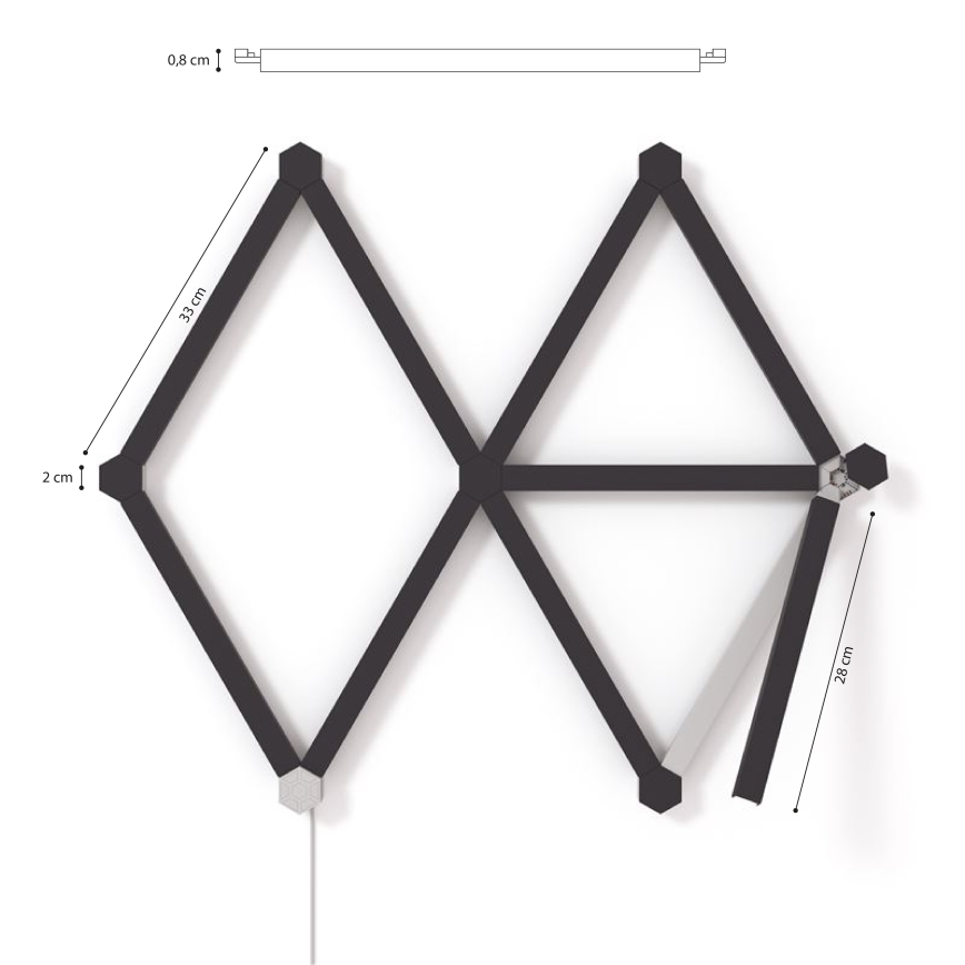 Nanoleaf - Sada krytů na lištu LINES 9 ks černá matná