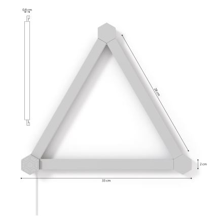 Nanoleaf - Rozšiřovací sada 3x LED RGBW Stmívatelná lišta LINES LED/2W/230V 1200-6000K Wi-Fi
