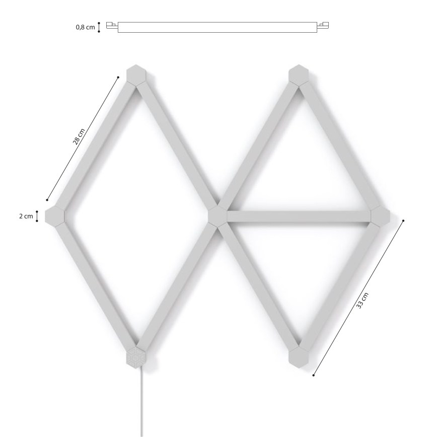 Nanoleaf - SADA 9x LED RGBW Stmívatelná lišta LINES LED/2W/230V 1200-6000K Wi-Fi