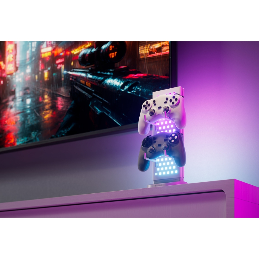 Nanoleaf - LED RGBIC Stmívatelná nabíjecí stolní stanice 3v1 5V 2700-6500K černá