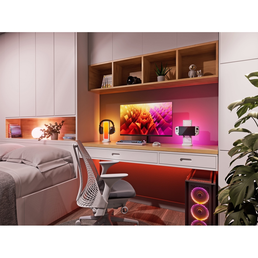 Nanoleaf - LED RGBIC Stmívatelná nabíjecí stolní stanice 3v1 5V 2700-6500K černá