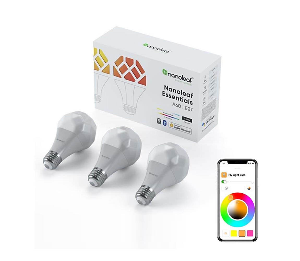 Nanoleaf Nanoleaf - SADA 3x LED RGB Stmívatelná žárovka ESSENTIAL A60 E27/9W/230V NL0032