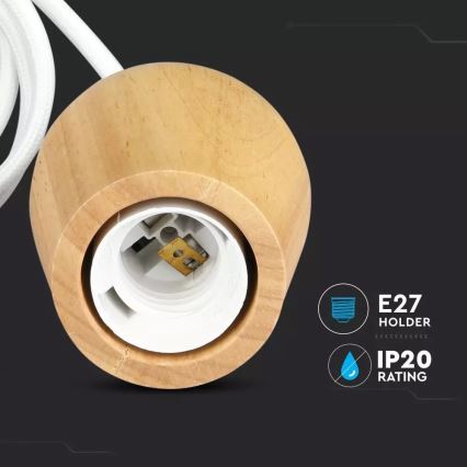 Napájecí kabel 1xE27/60W/230V bílá