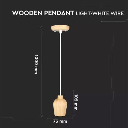 Napájecí kabel 1xE27/60W/230V bílá