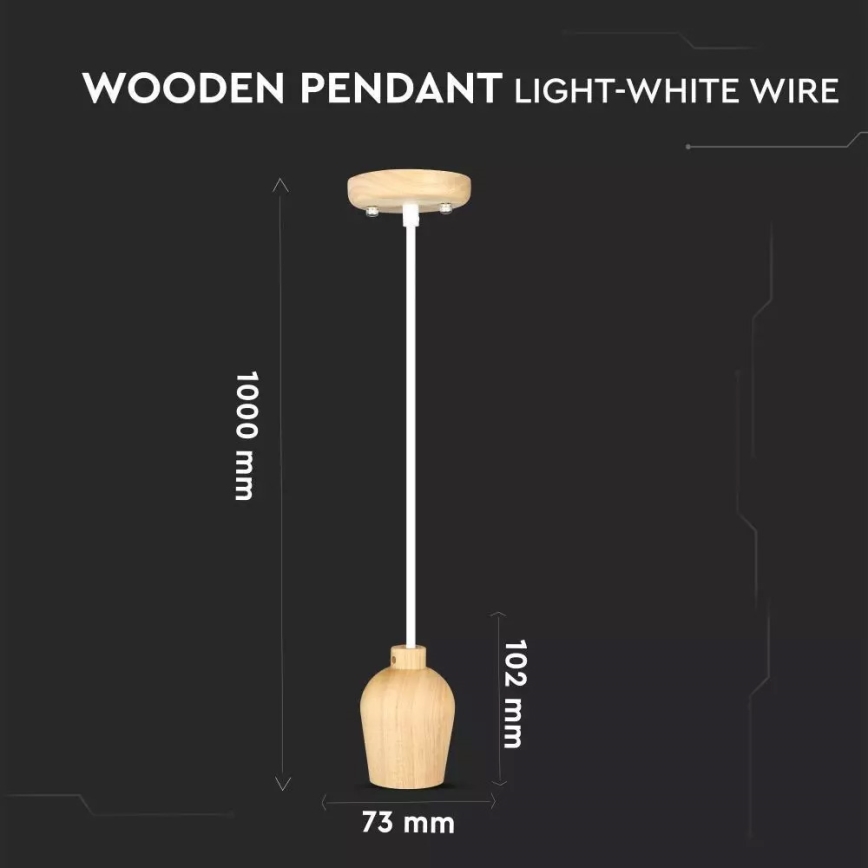Napájecí kabel 1xE27/60W/230V bílá