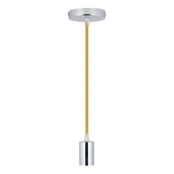 Napájecí kabel 1xE27/60W/230V hnědá/lesklý chrom