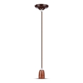 Napájecí kabel 1xE27/60W/230V hnědá/porcelán