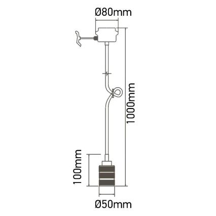 Napájecí kabel 1xE27/60W/230V