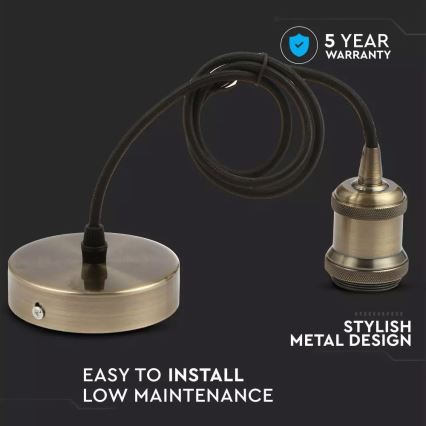 Napájecí kabel 1xE27/60W/230V
