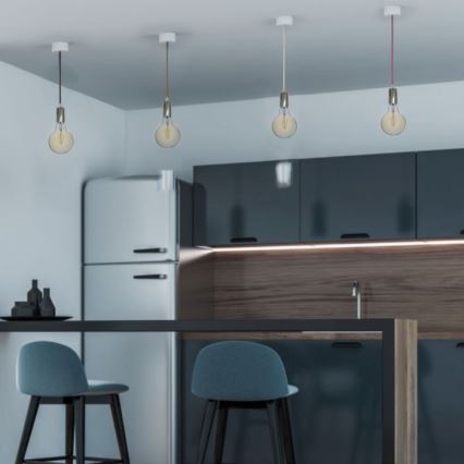 Napájecí kabel 1xE27/60W/230V oranžová/lesklý chrom