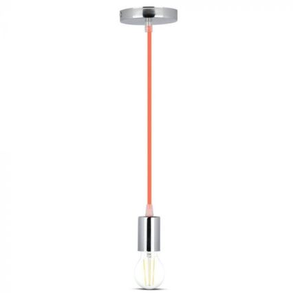 Napájecí kabel 1xE27/60W/230V oranžová/lesklý chrom