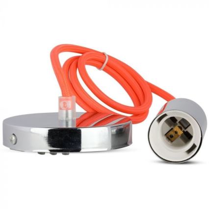 Napájecí kabel 1xE27/60W/230V oranžová/lesklý chrom