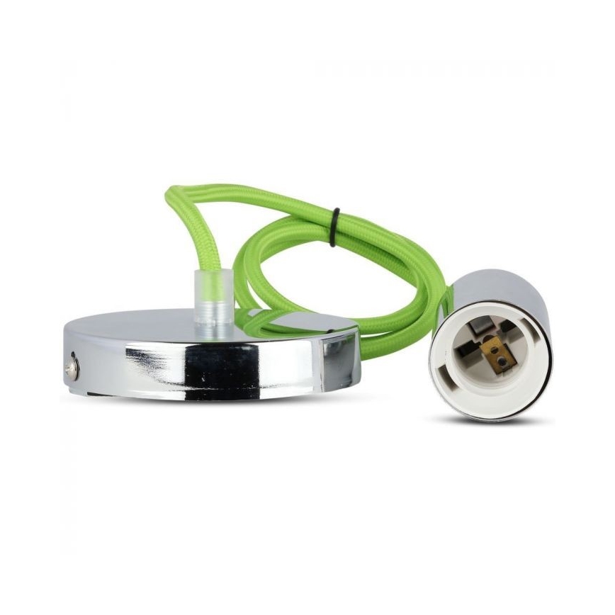 Napájecí kabel 1xE27/60W/230V zelená/lesklý chrom