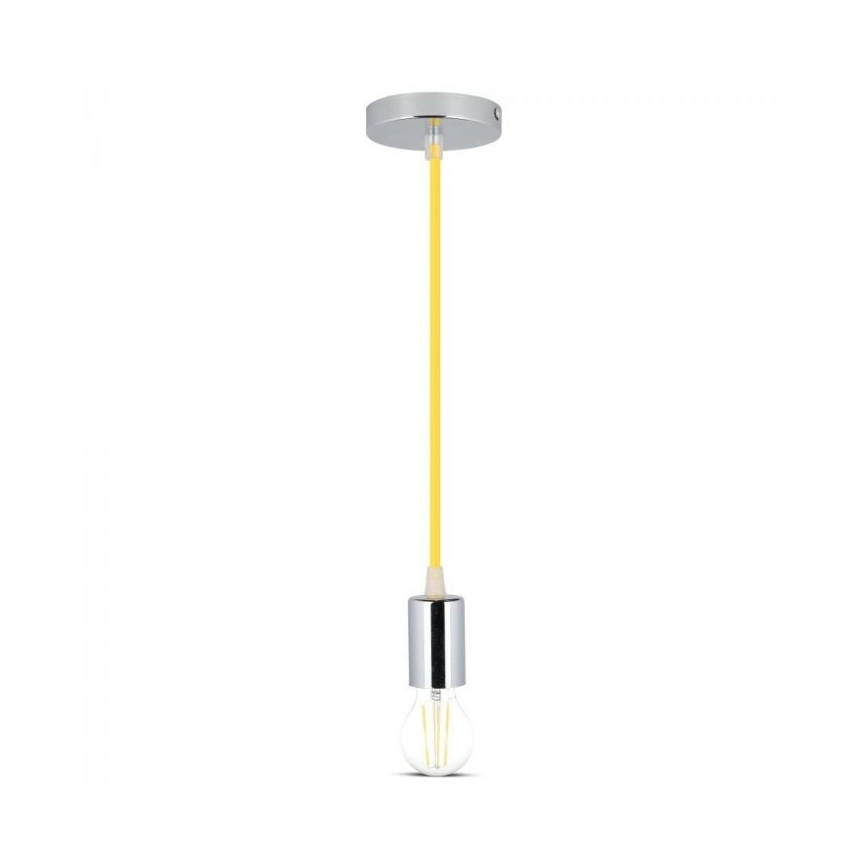Napájecí kabel 1xE27/60W/230V žlutá/lesklý chrom