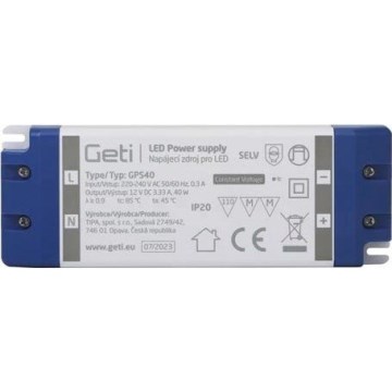 Napájecí zdroj spínaný pro LED pásky 40W/12V IP20