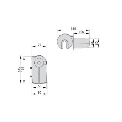 Nastavitelný držák pro pouliční lampu IP44 pr. 53-60 mm šedá