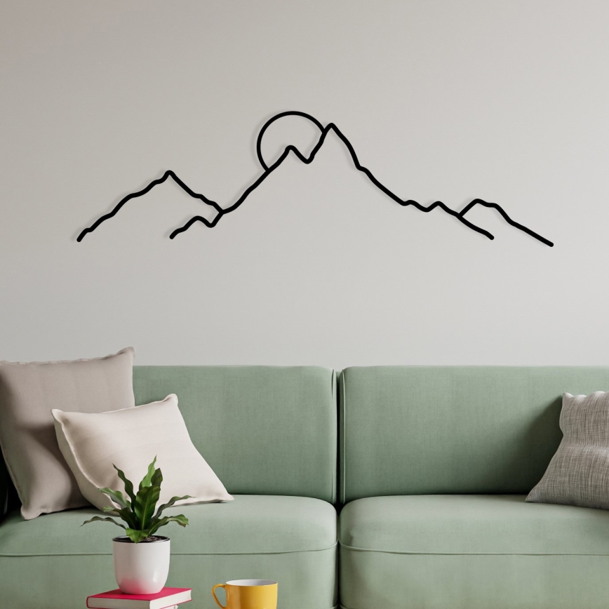 Nástěnná dekorace 100x29 cm hory kov