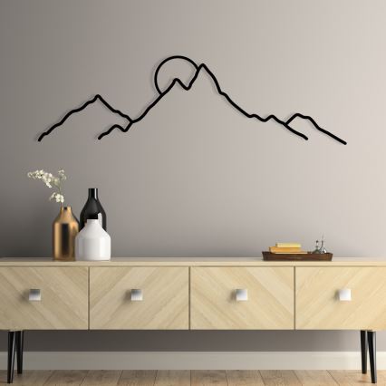 Nástěnná dekorace 100x29 cm hory kov
