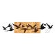Nástěnná dekorace 111x25 cm ptáci dřevo/kov