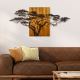 Nástěnná dekorace 144x70 cm strom dřevo/kov