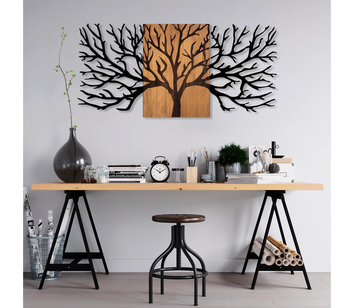 Asir Nástěnná dekorace 150x70 cm strom dřevo/kov AS1726