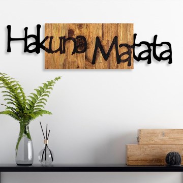Nástěnná dekorace 30x108 cm dřevo/kov