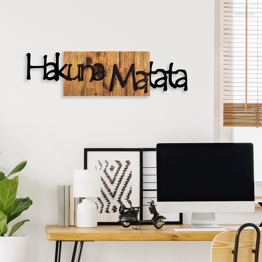 Nástěnná dekorace 30x108 cm dřevo/kov