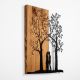 Nástěnná dekorace 45x58 cm stromy dřevo/kov