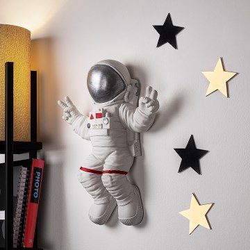 Nástěnná dekorace 47x35 cm astronaut stříbrná