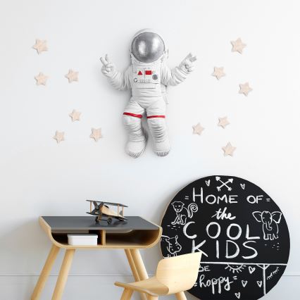 Nástěnná dekorace 47x35 cm astronaut stříbrná