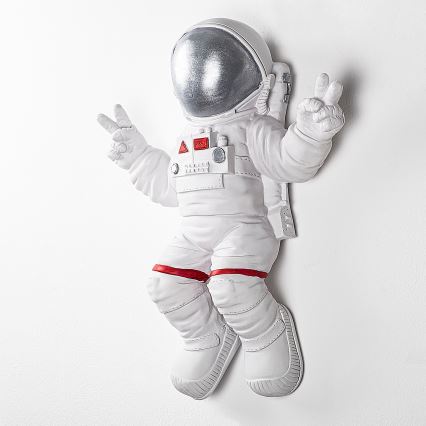 Nástěnná dekorace 47x35 cm astronaut stříbrná