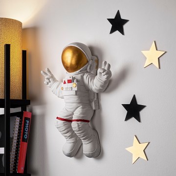 Nástěnná dekorace 47x35 cm astronaut zlatá