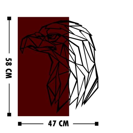Nástěnná dekorace 47x58 cm orel dřevo/kov