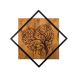 Nástěnná dekorace 54x54 cm strom dřevo/kov
