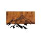 Nástěnná dekorace 58x36 cm hory dřevo/kov